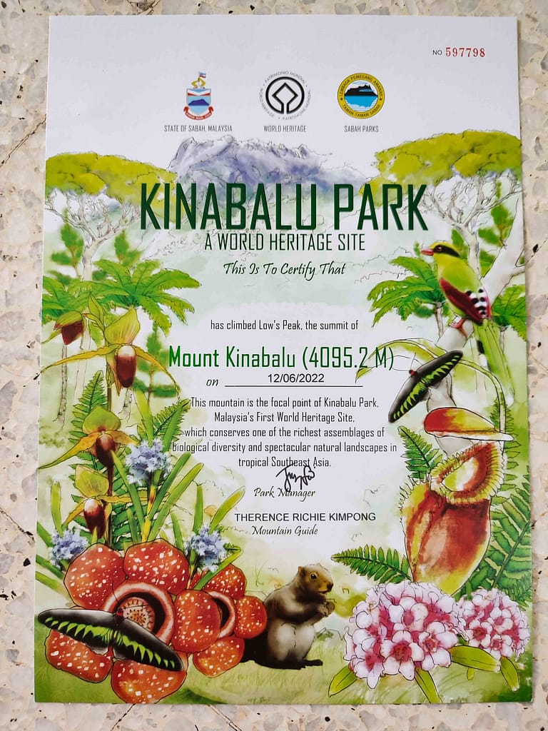 Mount Kinabalu certification