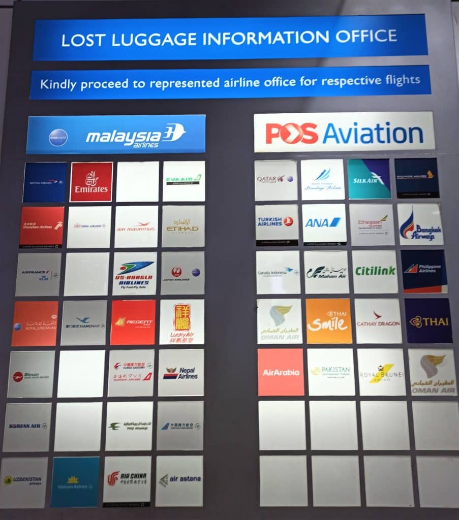 lost luggage information office - Malaysia Airlines and Pos Aviation