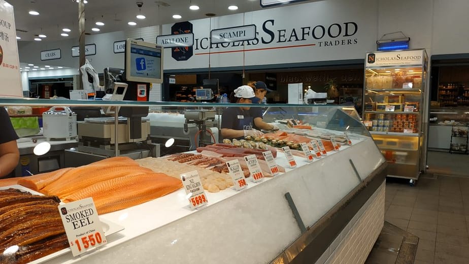 Assorted seafood at Nicholas Seafood