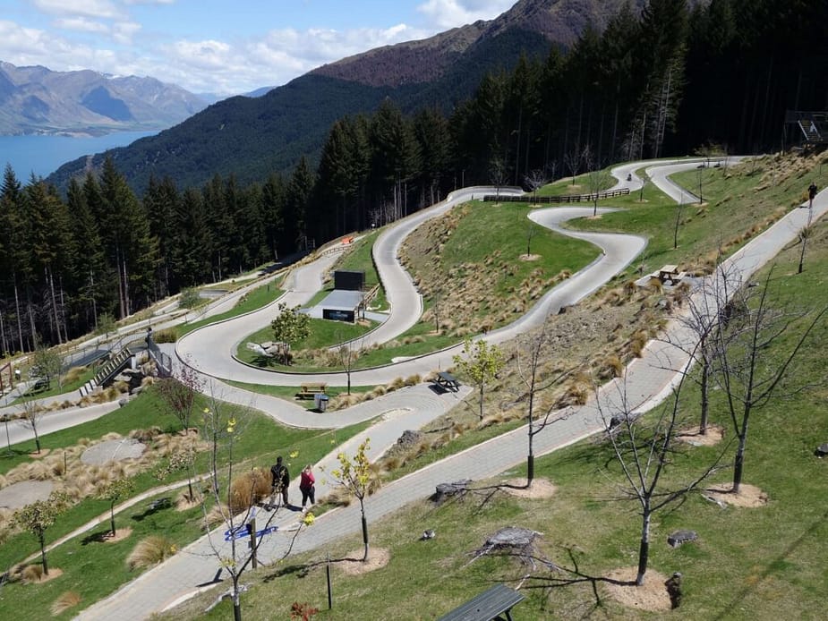 The luge track at Skyline Queenstown