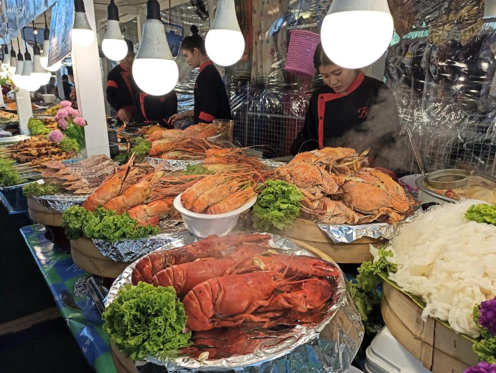 Large seafood on display
