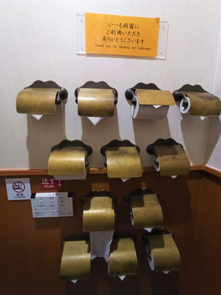 Rolls of toilet paper in Ichiran Ramen