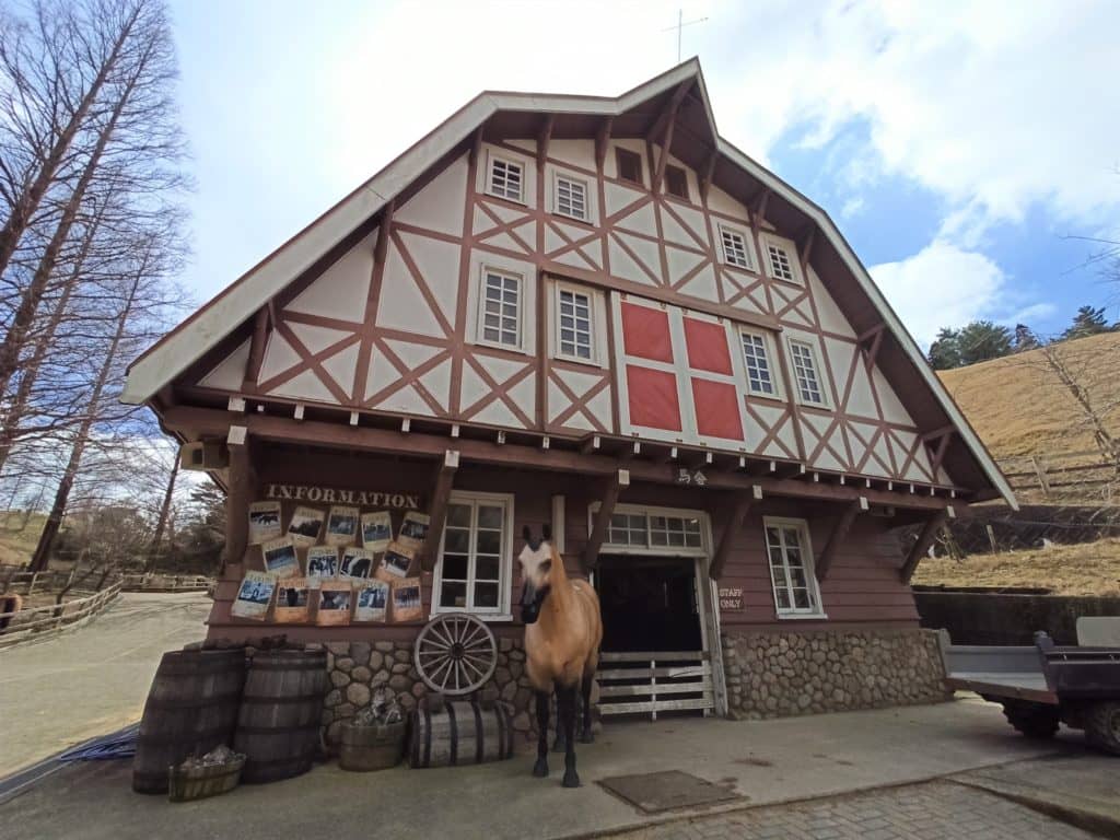 Horse stable in Rokkosan Pasture, Japan