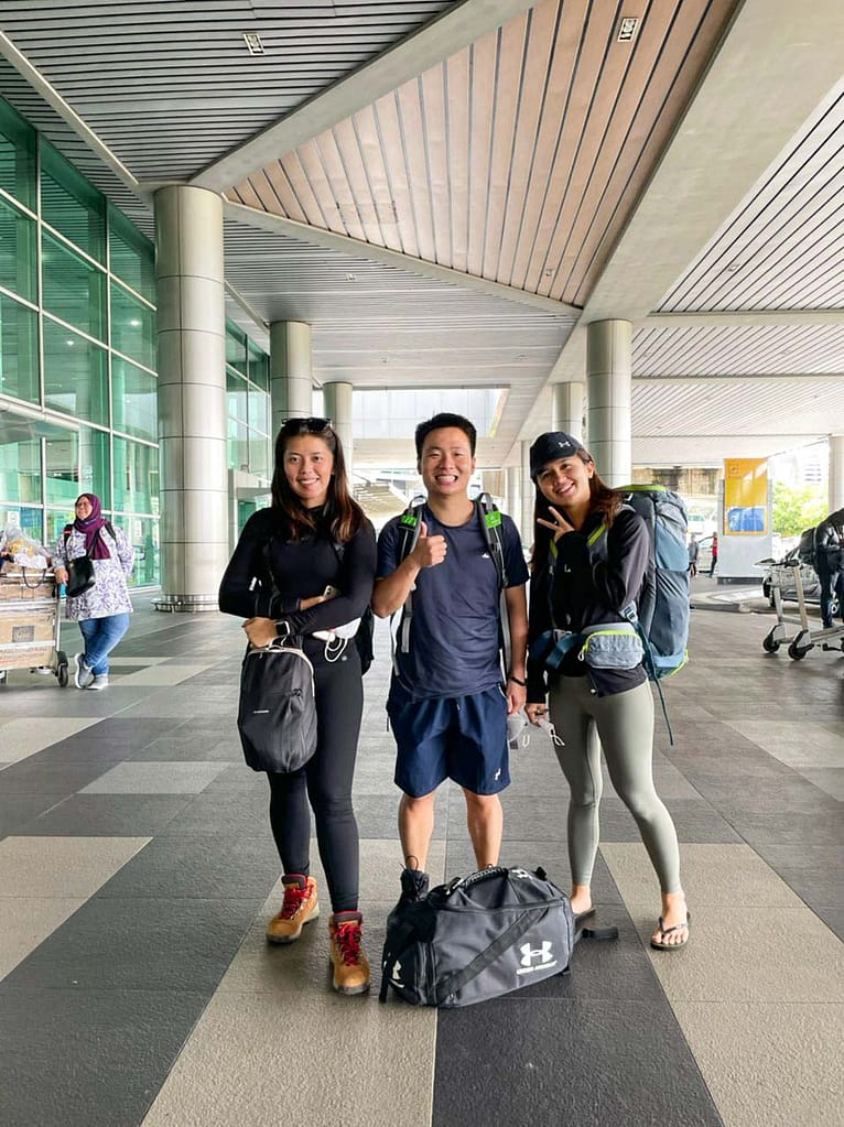 3 person at airport