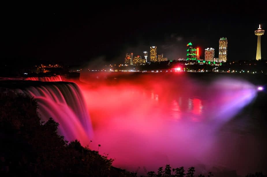 Niagara Falls light show from USA side