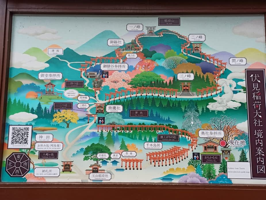 Map of Fushimi Inari Taisha, Kyoto, Japan